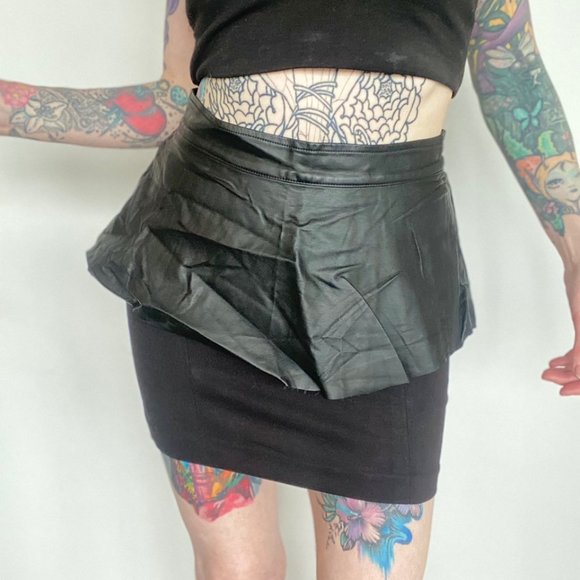 leather peplum skirt - Picture 1 of 3